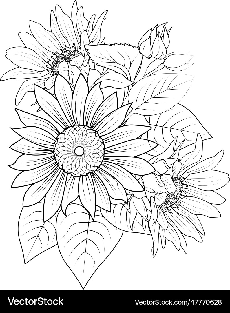 Realistische schwarze und graue Sonnenblumen Tattoo Realistische schwarze und graue Sonnenblumen Tattoo vektorbild