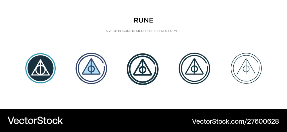 Rune icon in different style two colored Rune icon in different style two colored vector image