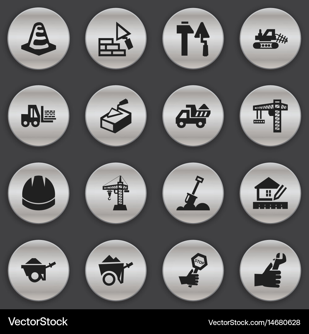 Set of 16 editable structure icons includes vector image