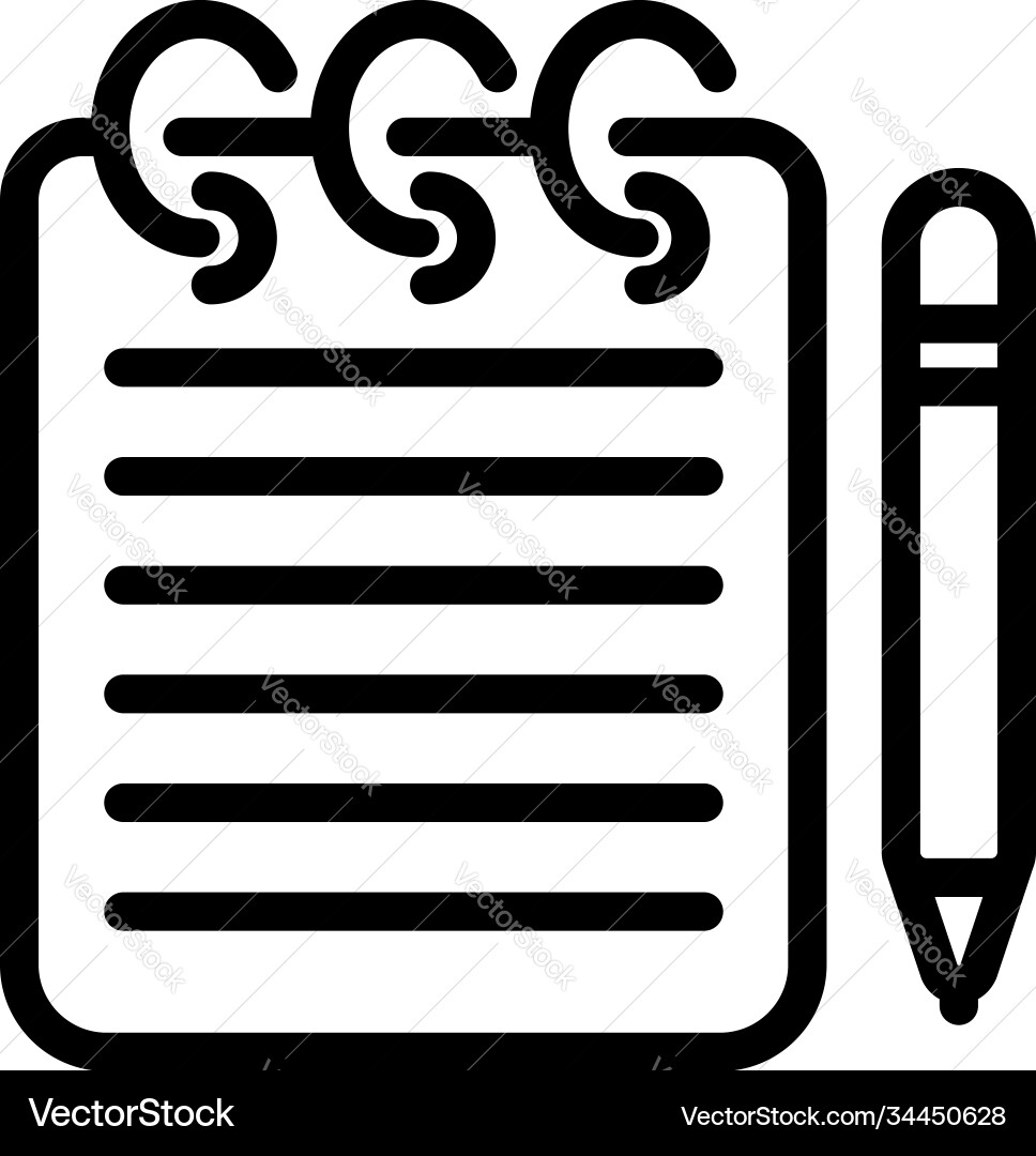 Sketch notebook icon outline style Sketch notebook icon outline style Vector Image