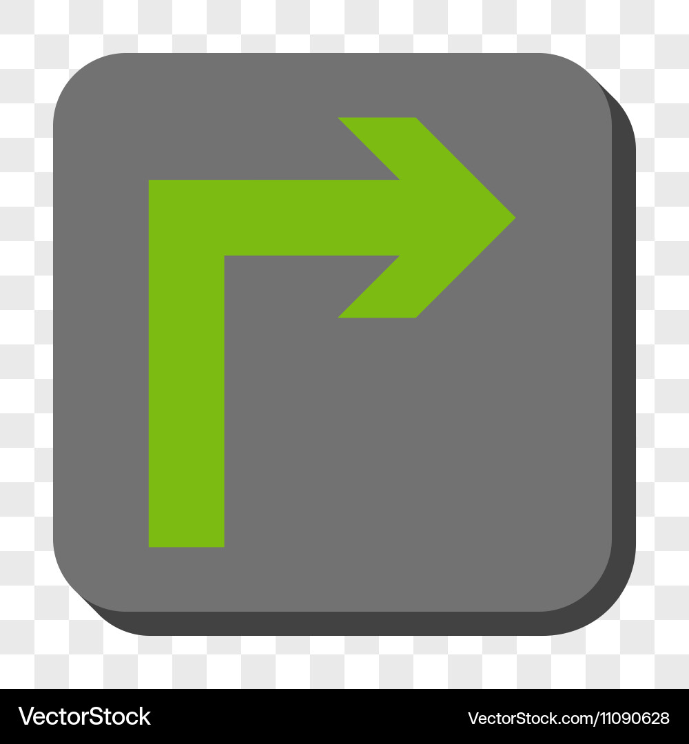 Turn right rounded square button Vector Image