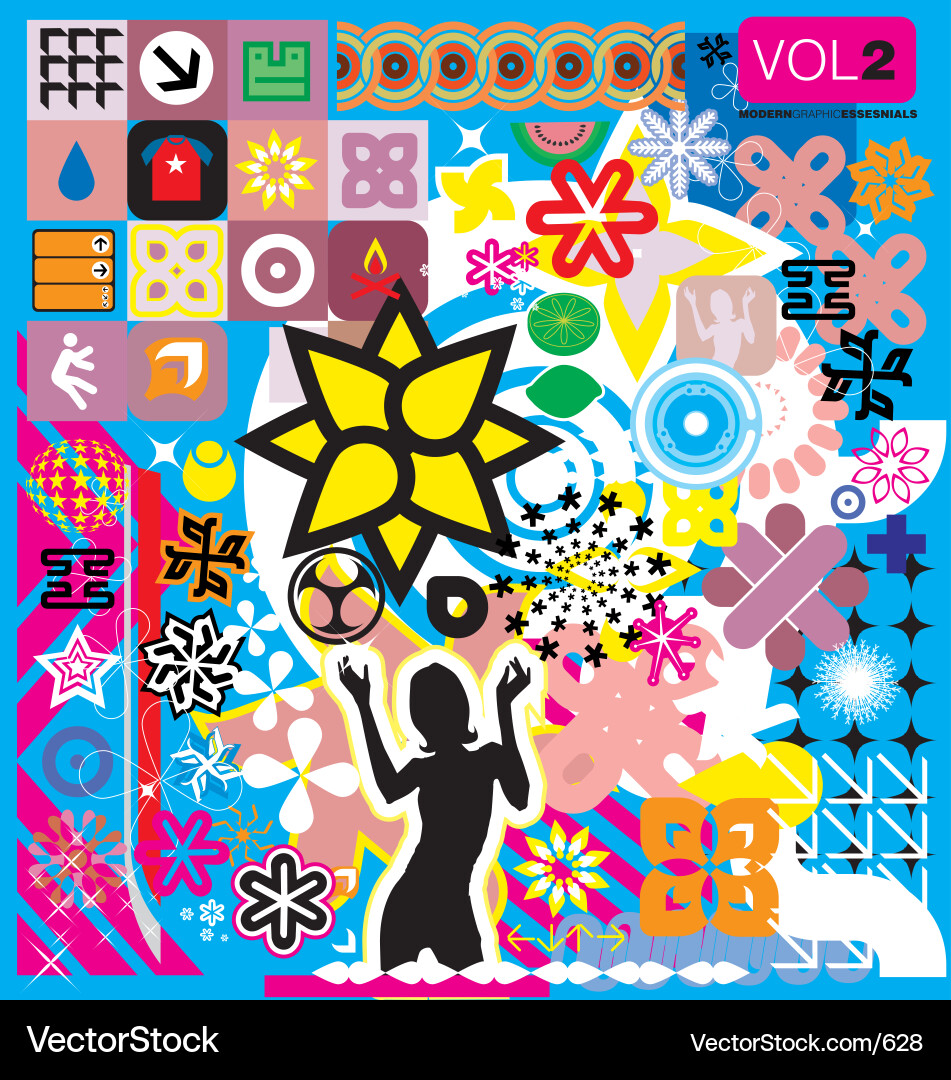 Vibrant Abstract Shapes Vector Image