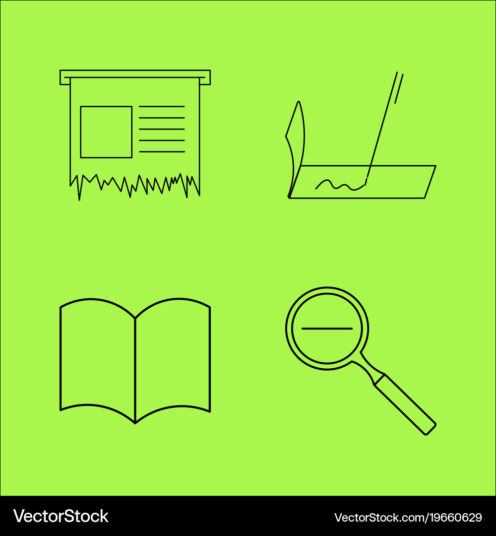 Basic content simple linear outline icon set vector image