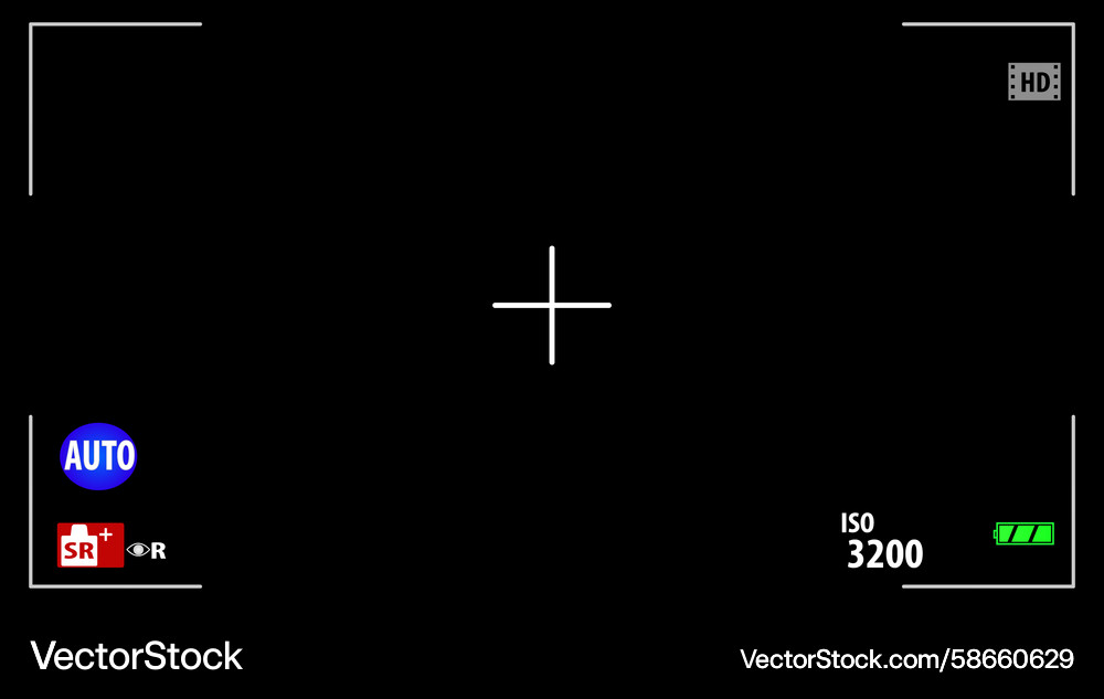 Camera display with black background Camera display with black background Vector Image