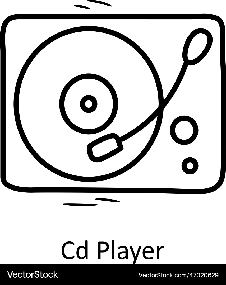 Cd player outline icon design Vector Image