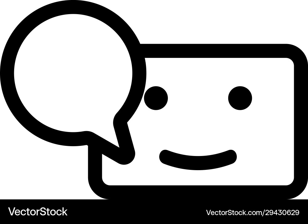 Chat bot icon isolated contour symbol Chat bot icon isolated contour symbol vector image