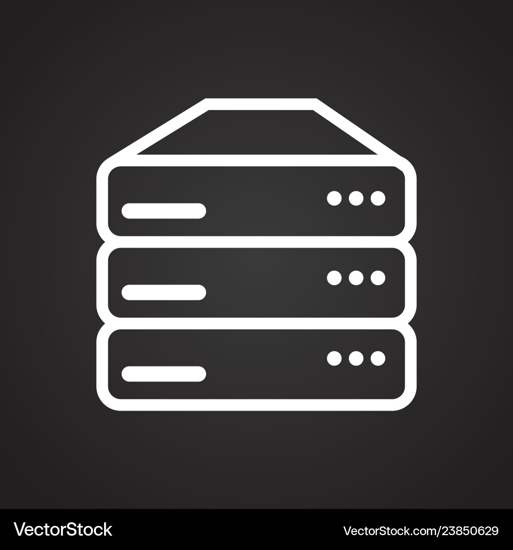 Data storage device icon on black background Data storage device icon on black background vector image