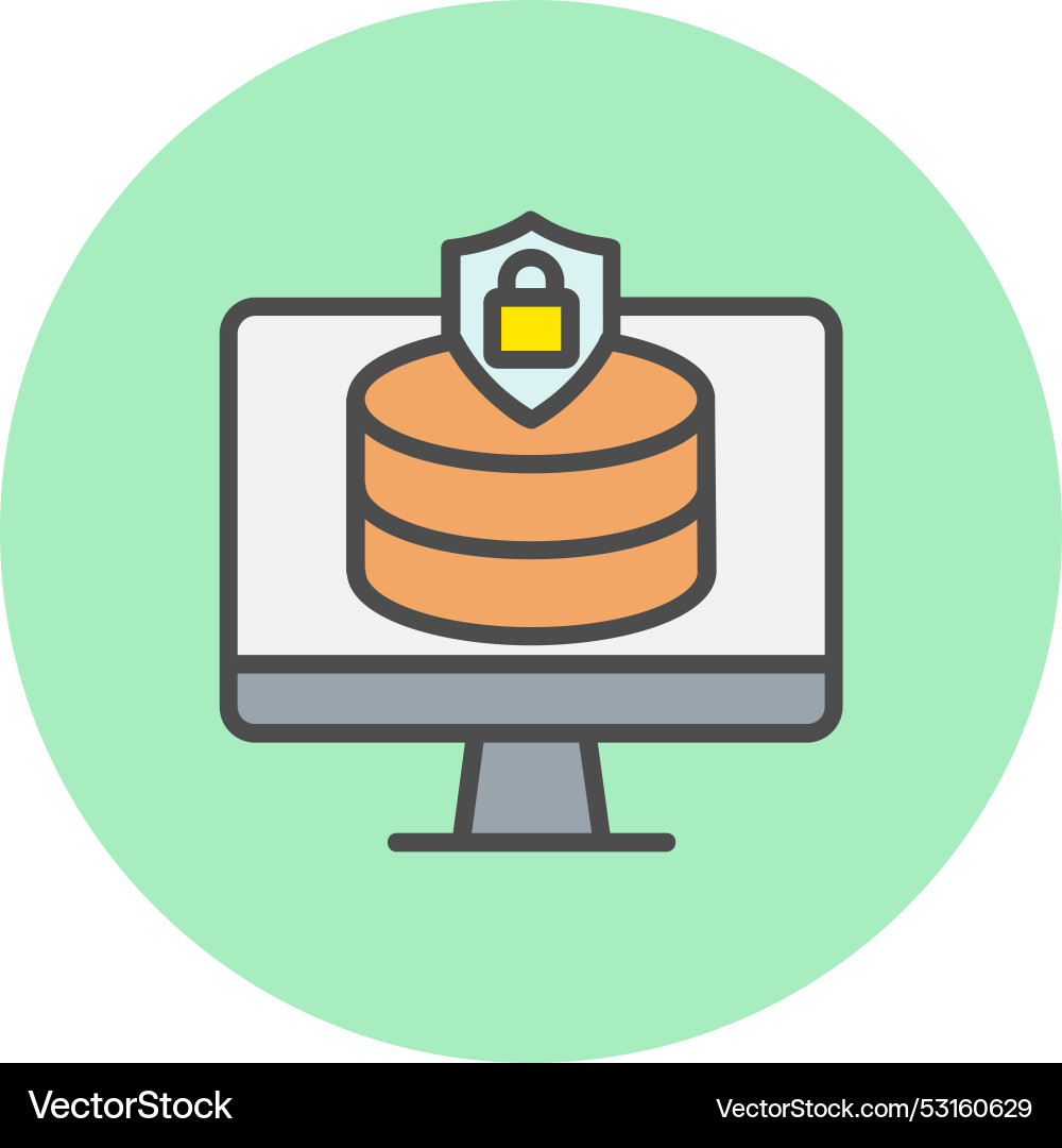 Database line filled circle icon Vector Image