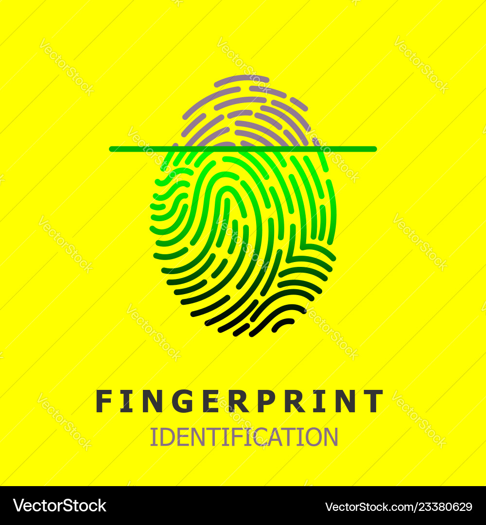Editable line fingerprint scan icon Editable line fingerprint scan icon vector image