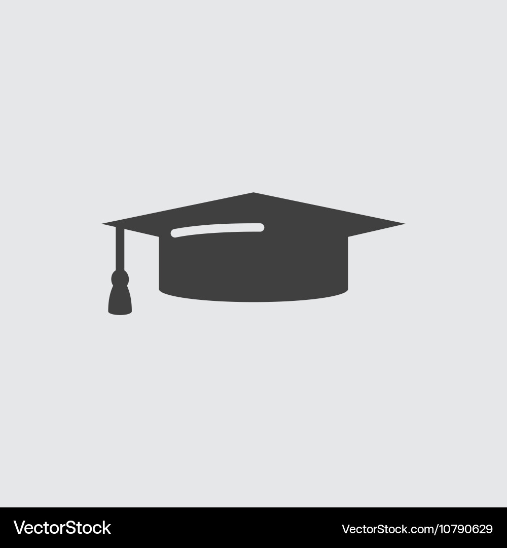 Graduation hat icon vector image