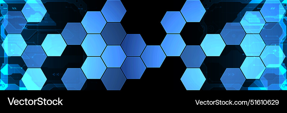 Hexagonal Gradient Tech Background vector image