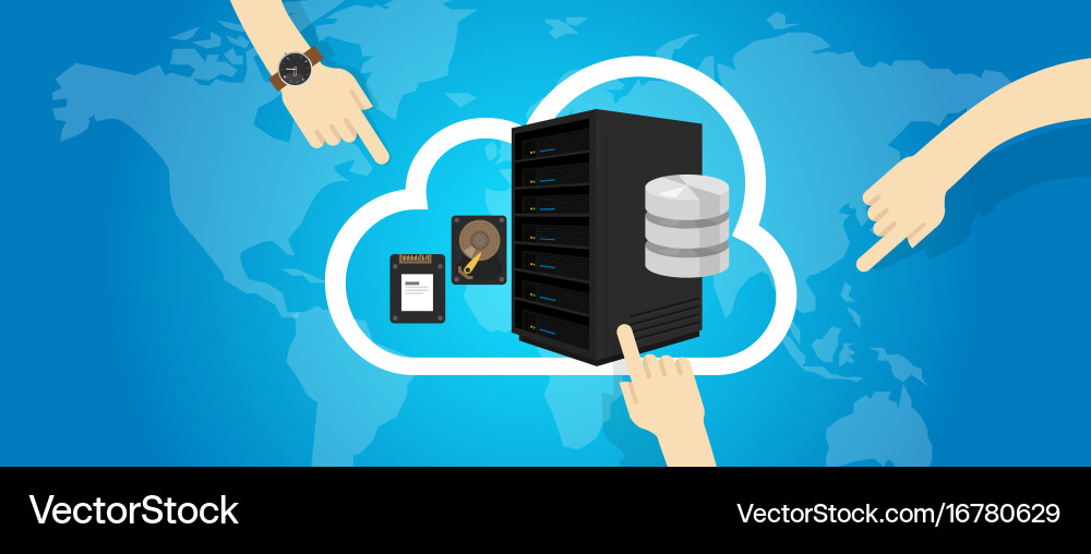 Iaas infrastructure as a service on the cloud Vector Image