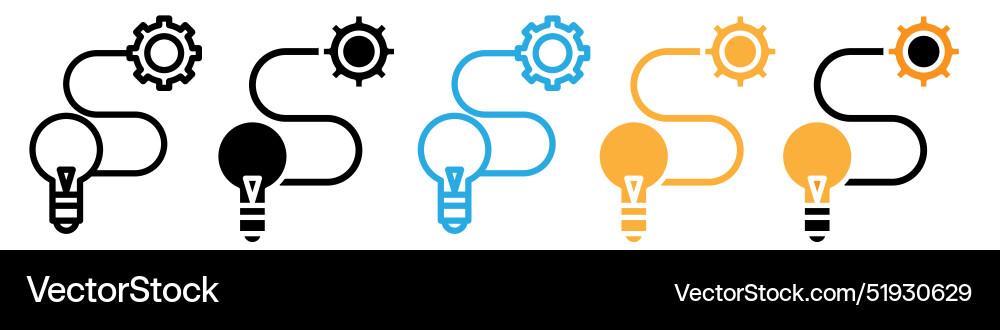 Implementation icon logo set Implementation icon logo set vector image