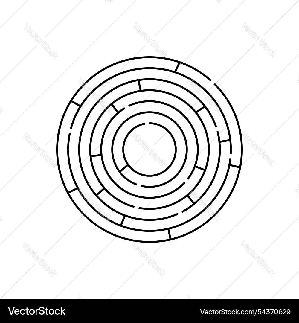 Labyrinth with a circular shape round maze Labyrinth with a circular shape round maze Vector Image