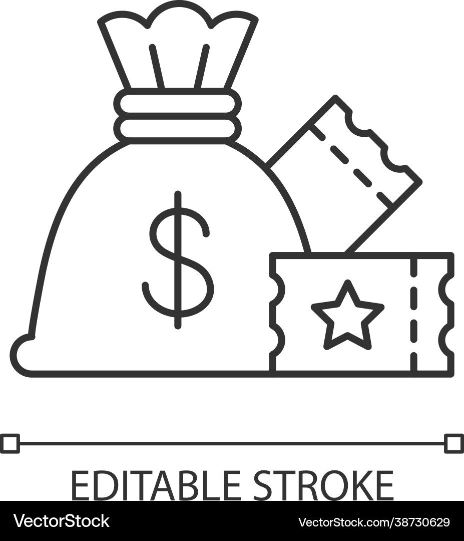Lump-sum payment linear icon vector image