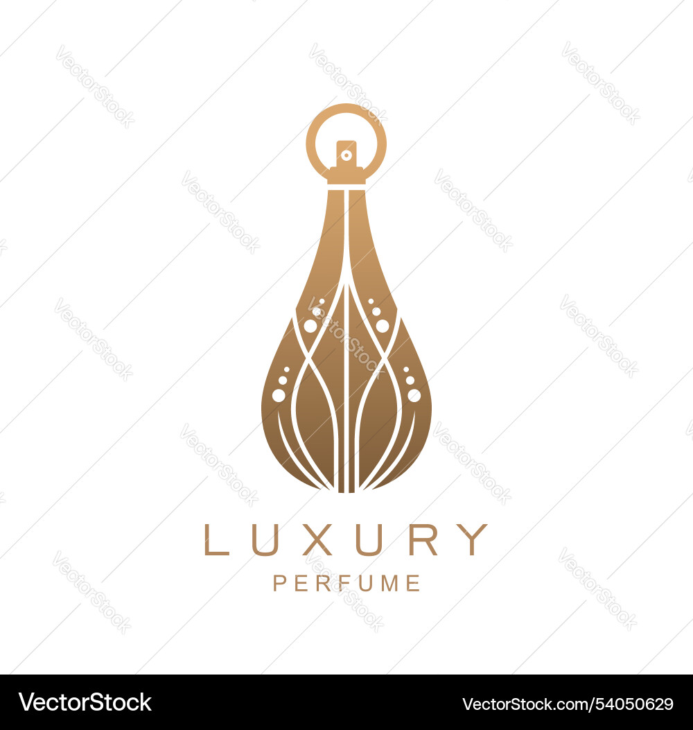 Luxury golden bottle perfume fragrance icon Luxury golden bottle perfume fragrance icon vector image
