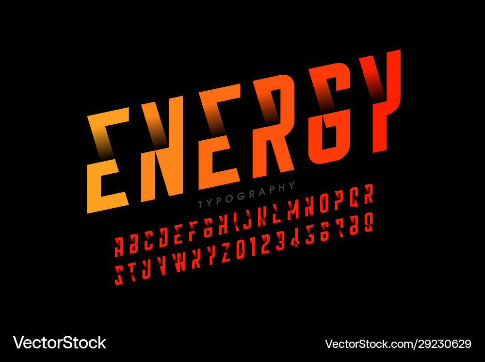 Modern Typography Font Set - Bold & Energetic vector image