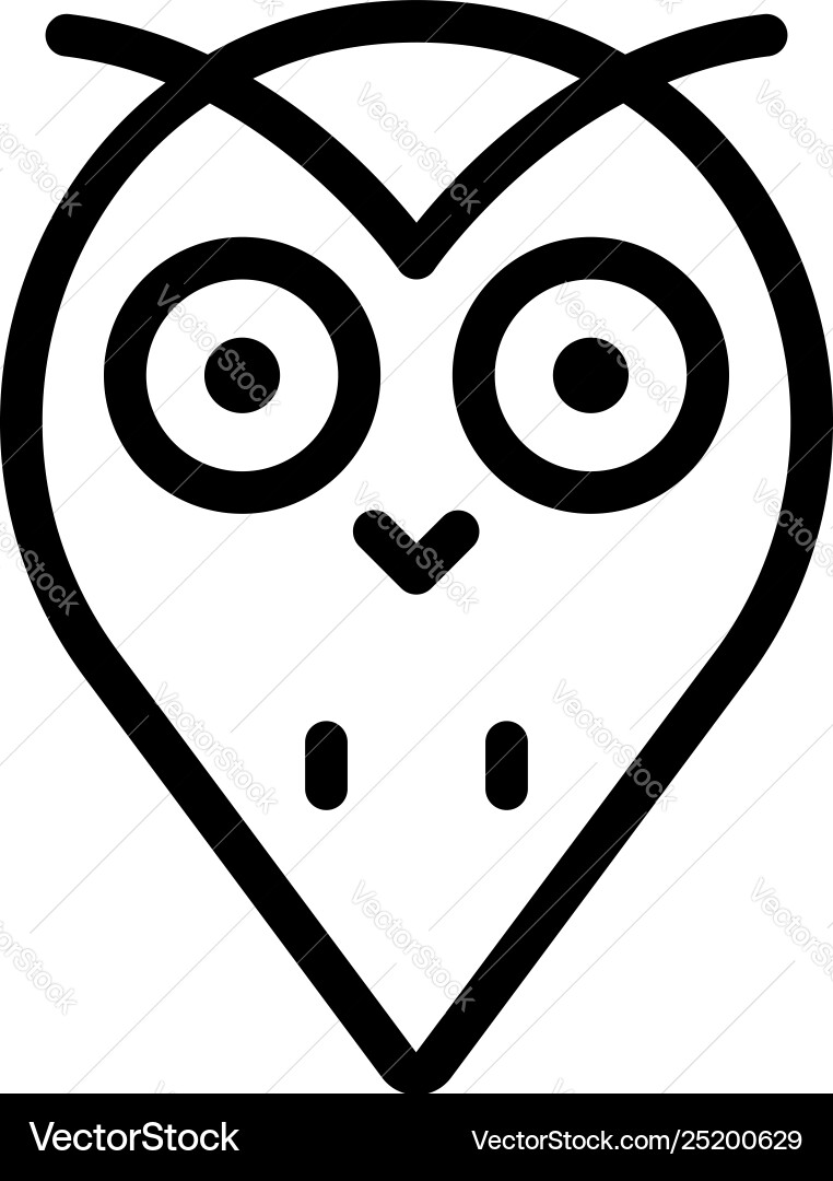 Owl head blob icon outline style Owl head blob icon outline style Vector Image