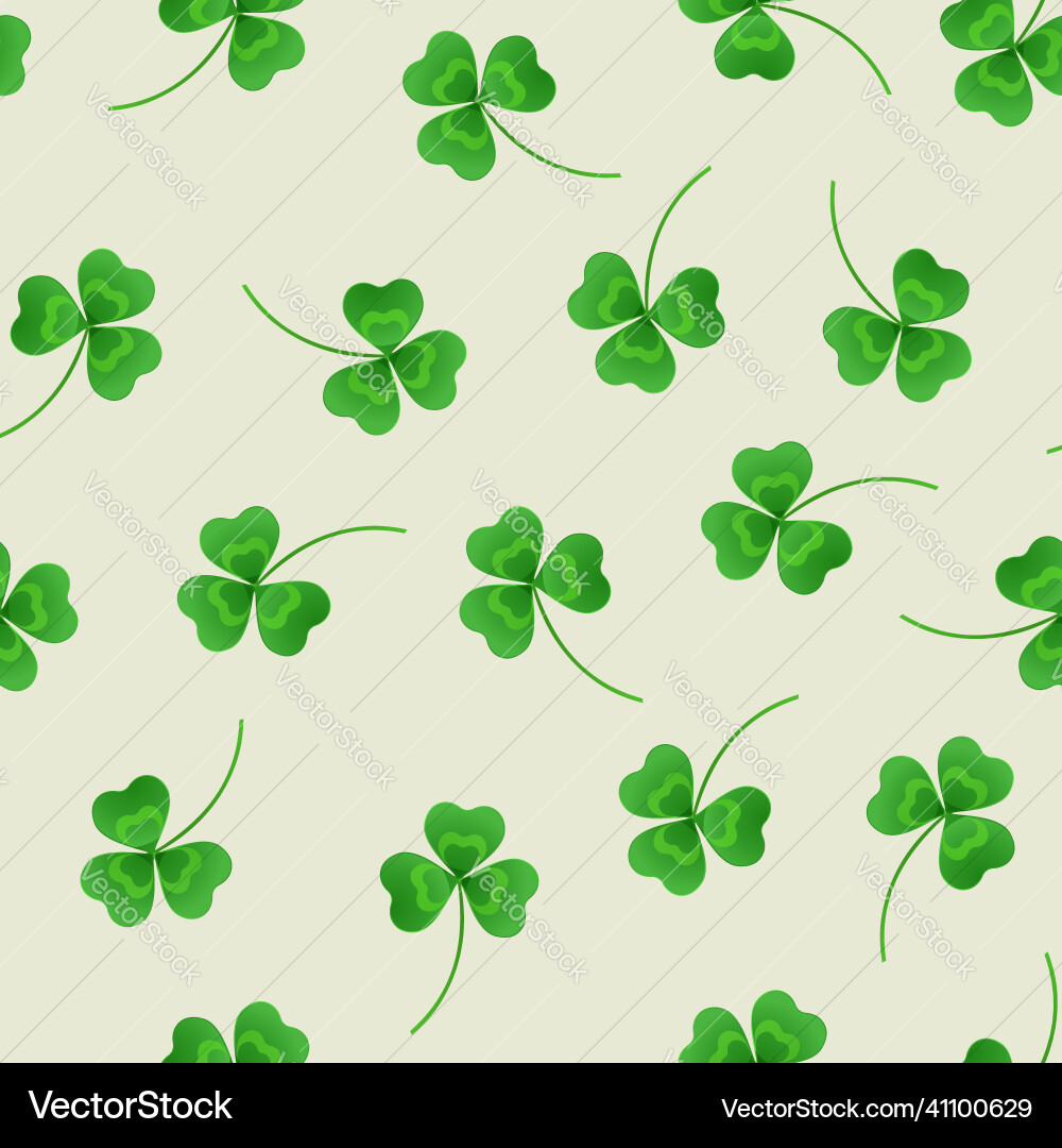 Patrick s day shamrock pattern for print Patrick s day shamrock pattern for print vector image
