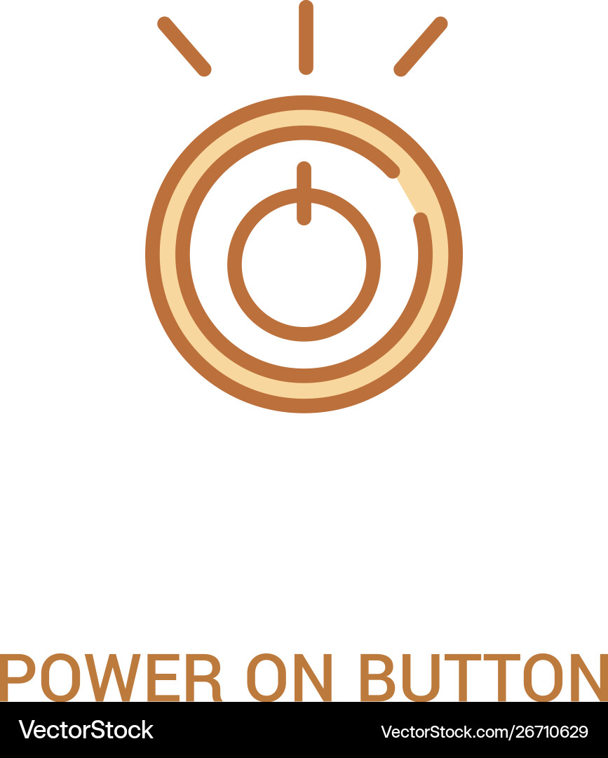Power on button concept 2 colored icon simple Power on button concept 2 colored icon simple vector image