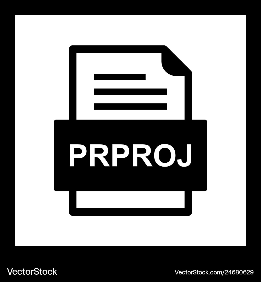 Prproj file document icon Vector Image