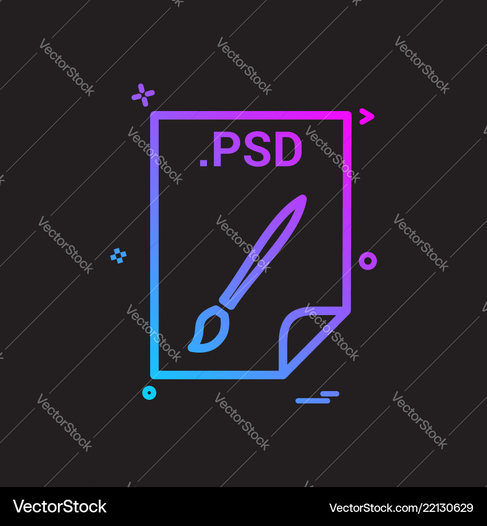 Psd application download file files format icon vector image