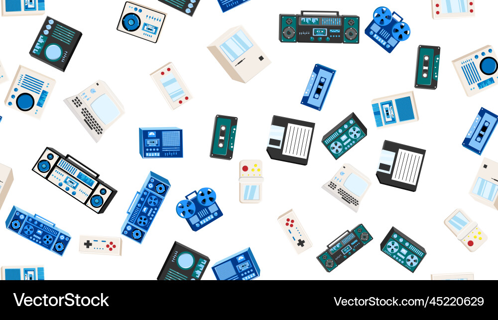 Seamless pattern endless with tech electronics vector image