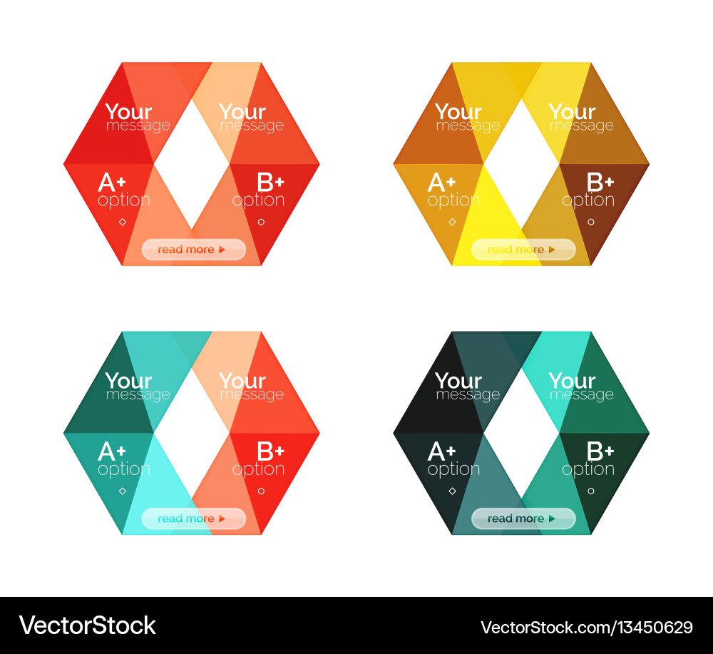 Set of color abstract arrow option infographic Set of color abstract arrow option infographic vector image