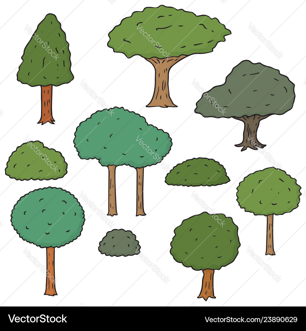 Set of trees Vector Image