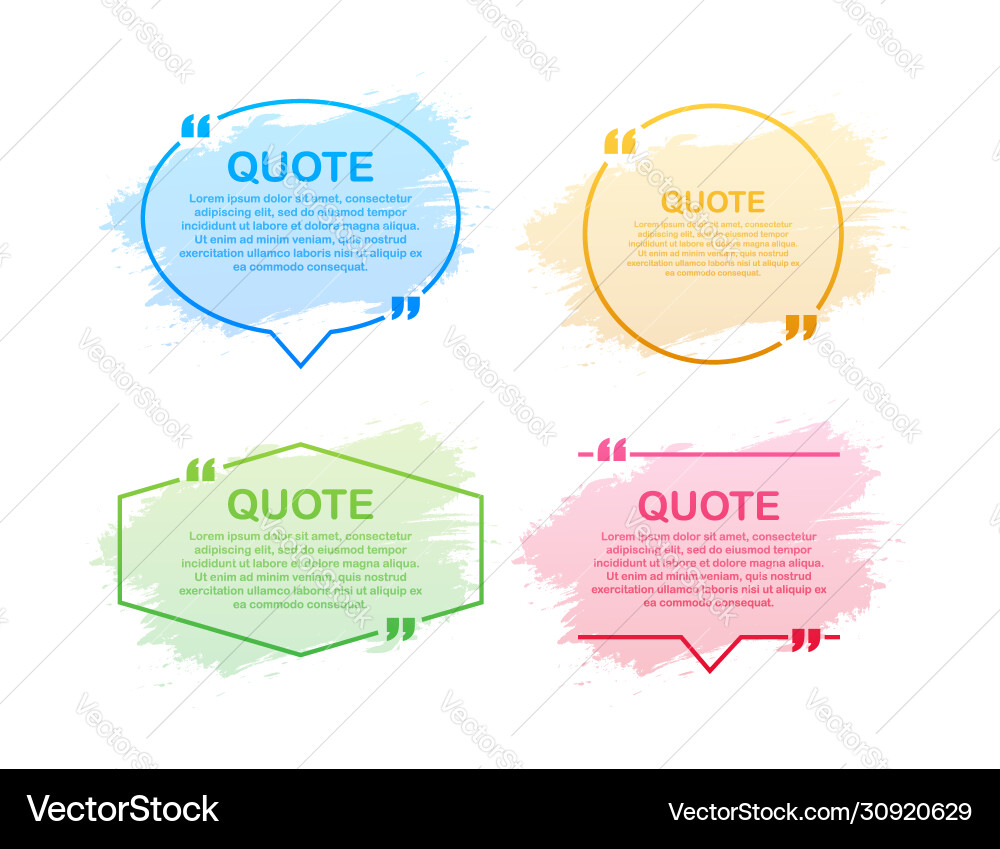Set quote frames blank template with print Set quote frames blank template with print vector image