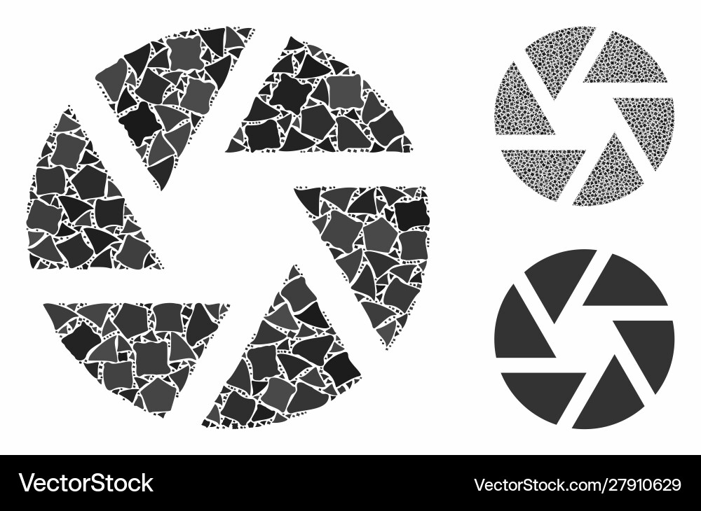 Shutter mosaic icon bumpy parts Shutter mosaic icon bumpy parts Vector Image