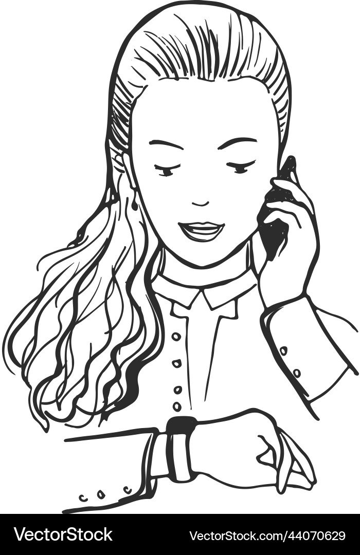 Woman talking on phone pretty female portrait vector image