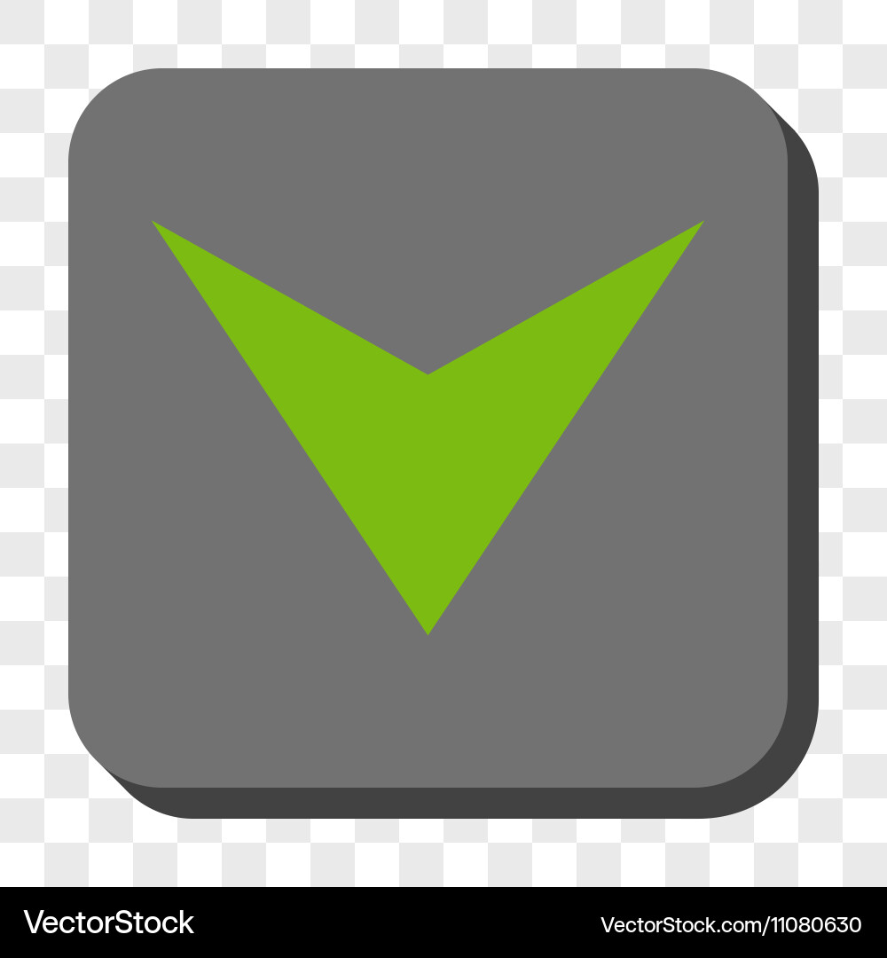 Arrowhead down rounded square button vector image
