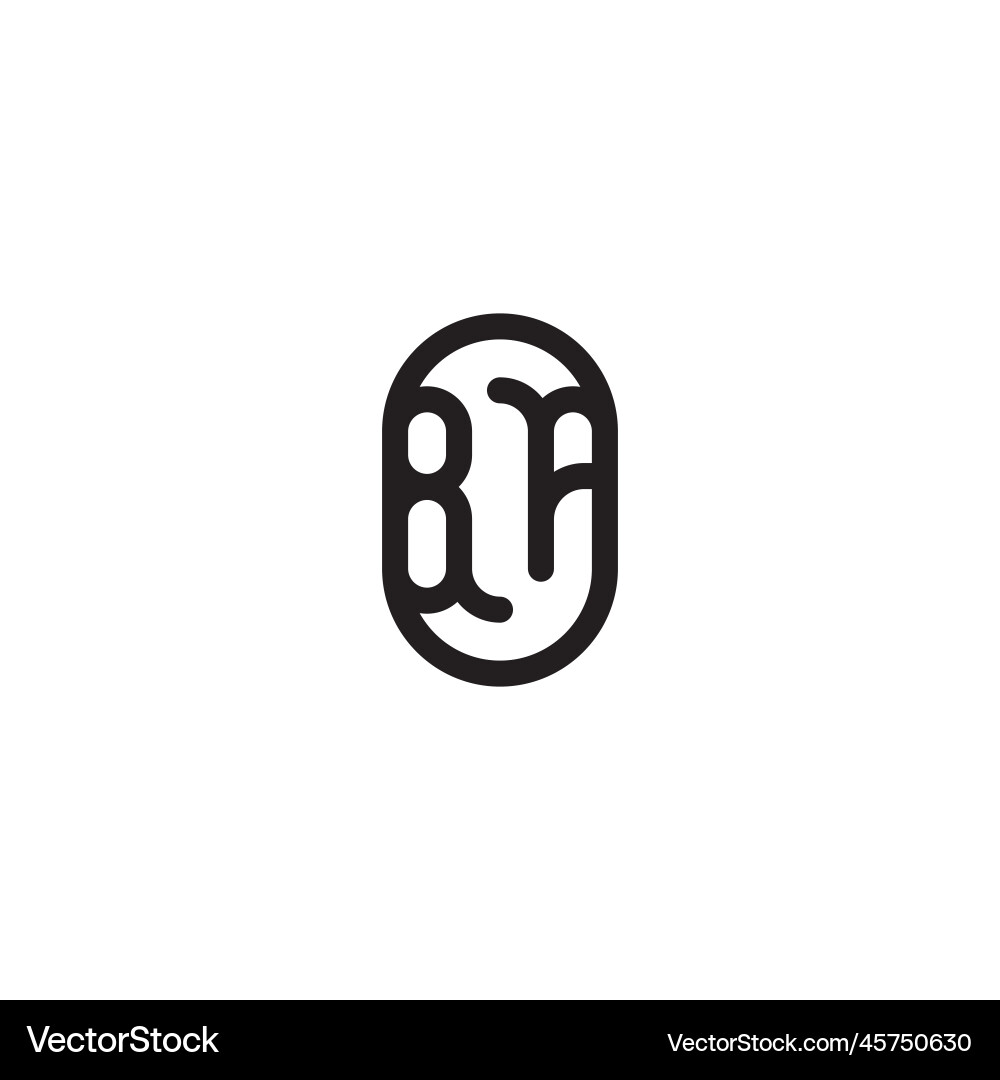 Ba line simple round initial concept with high Ba line simple round initial concept with high Vector Image