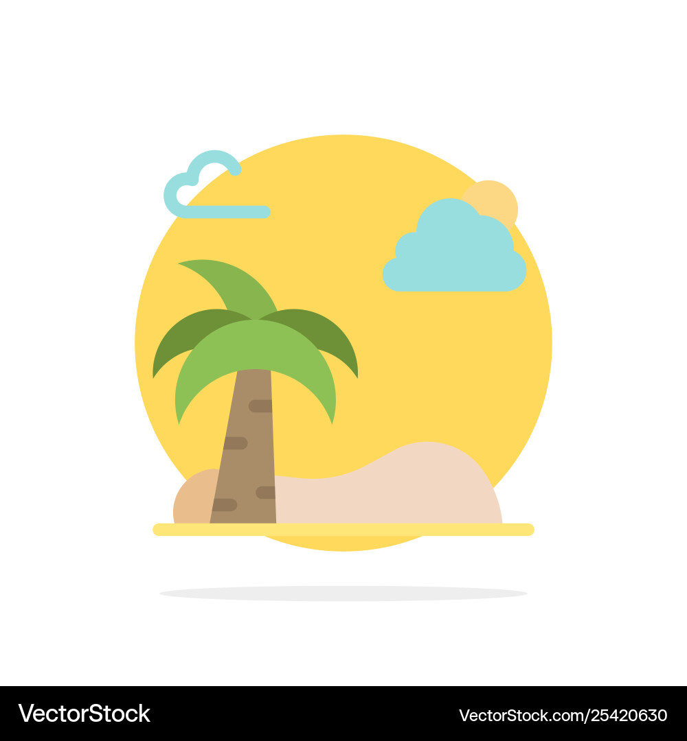 Beach palm tree spring abstract circle background Beach palm tree spring abstract circle background vector image