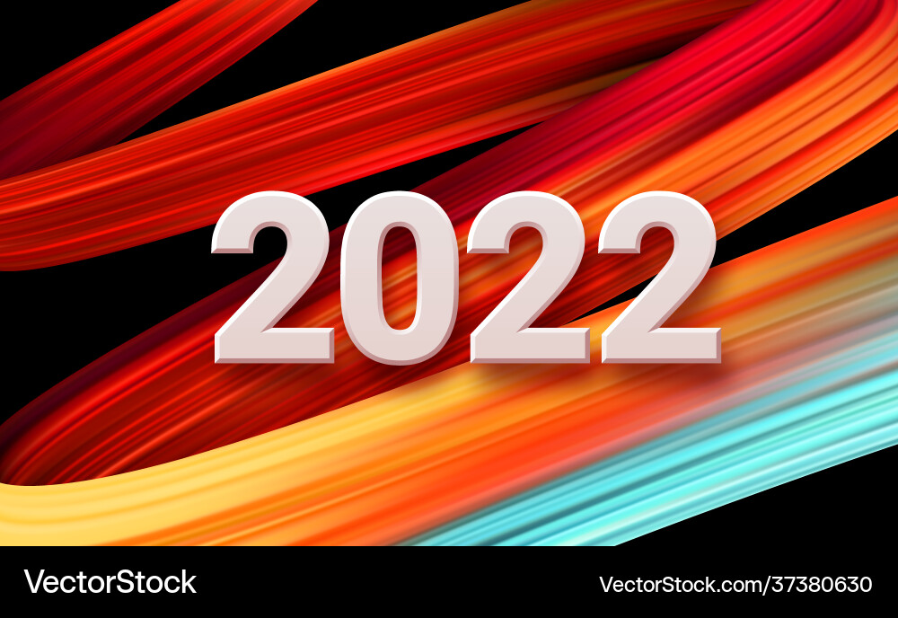 Calendar header 2022 number on colorful abstract Vector Image
