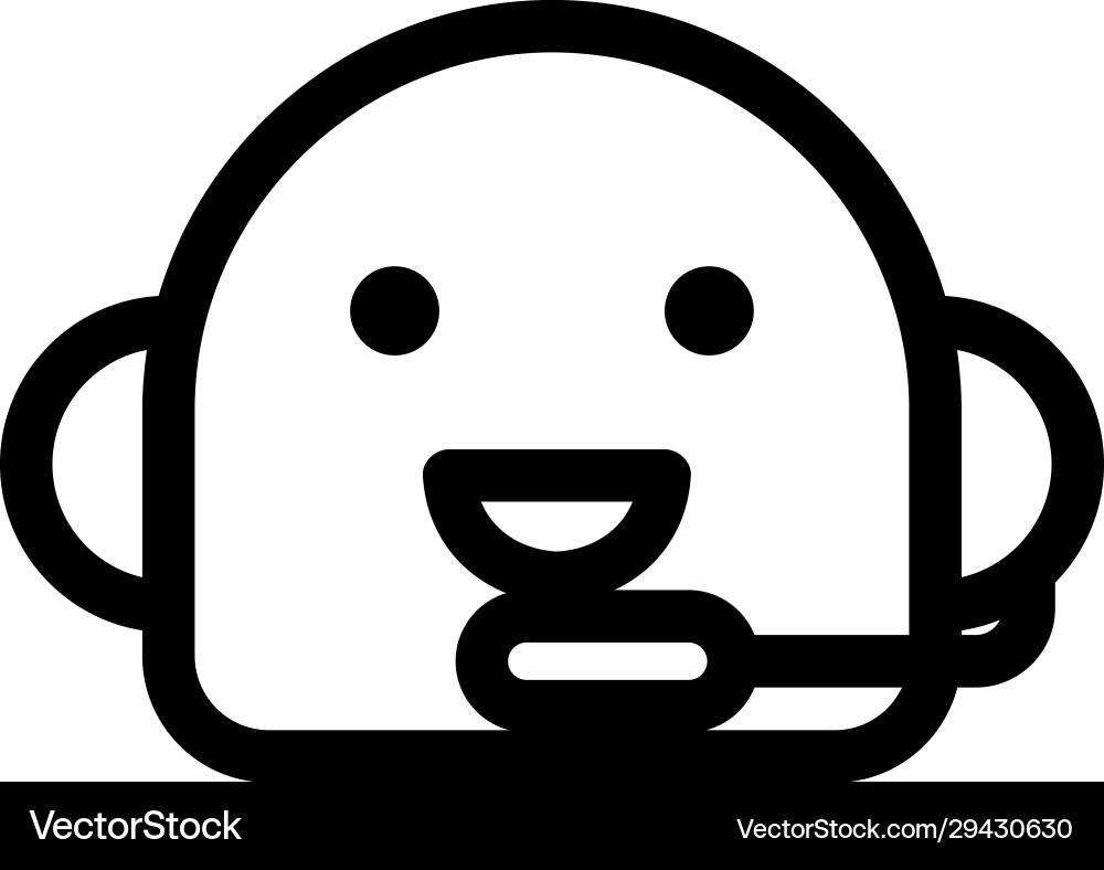 Chat bot icon isolated contour symbol Chat bot icon isolated contour symbol vector image