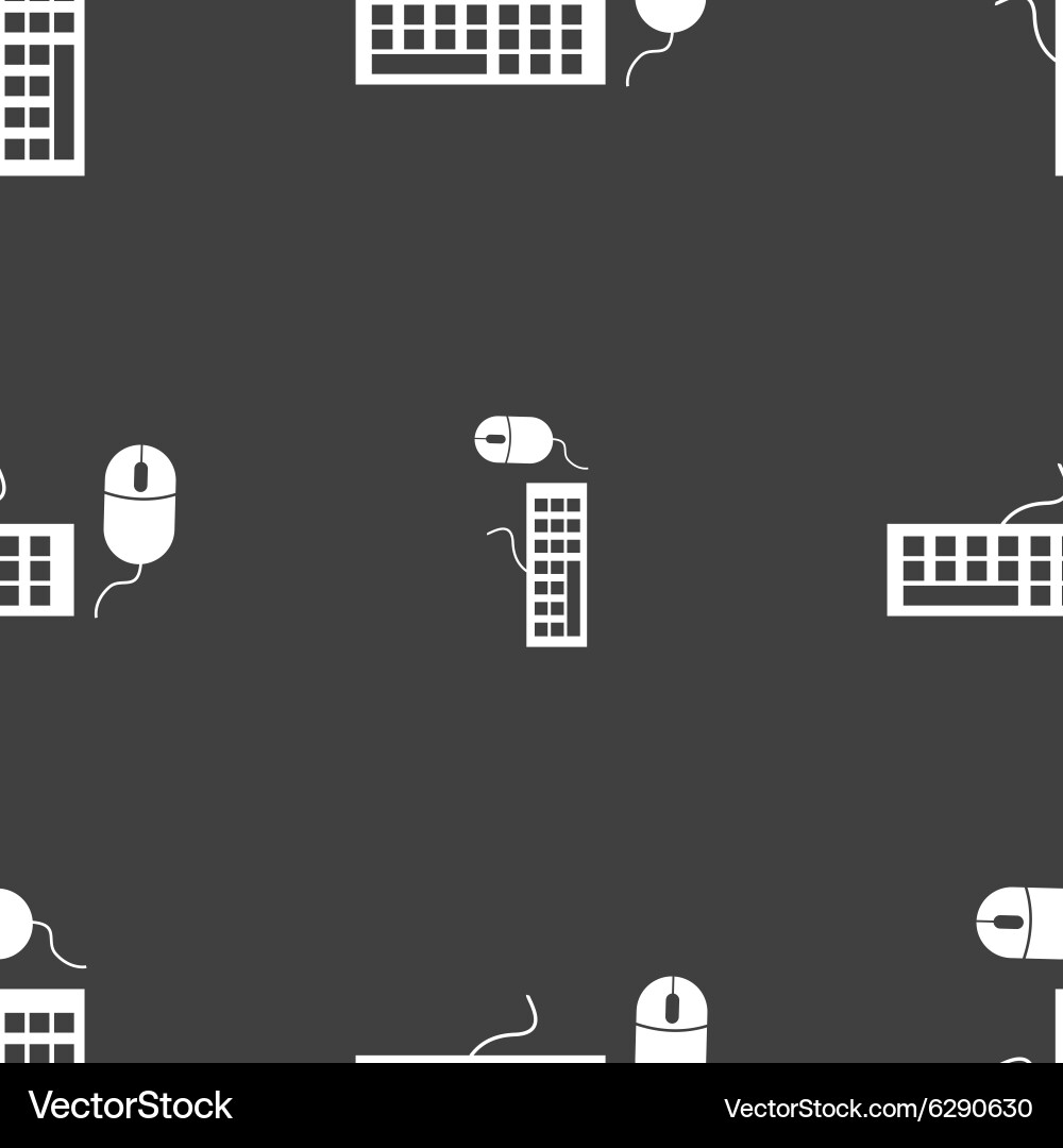 Computer keyboard and mouse icon seamless pattern vector image