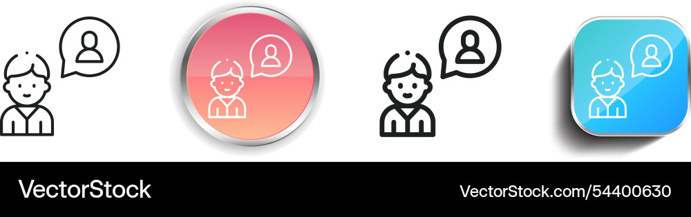 Friend icon thin linear regular and button style Friend icon thin linear regular and button style Vector Image