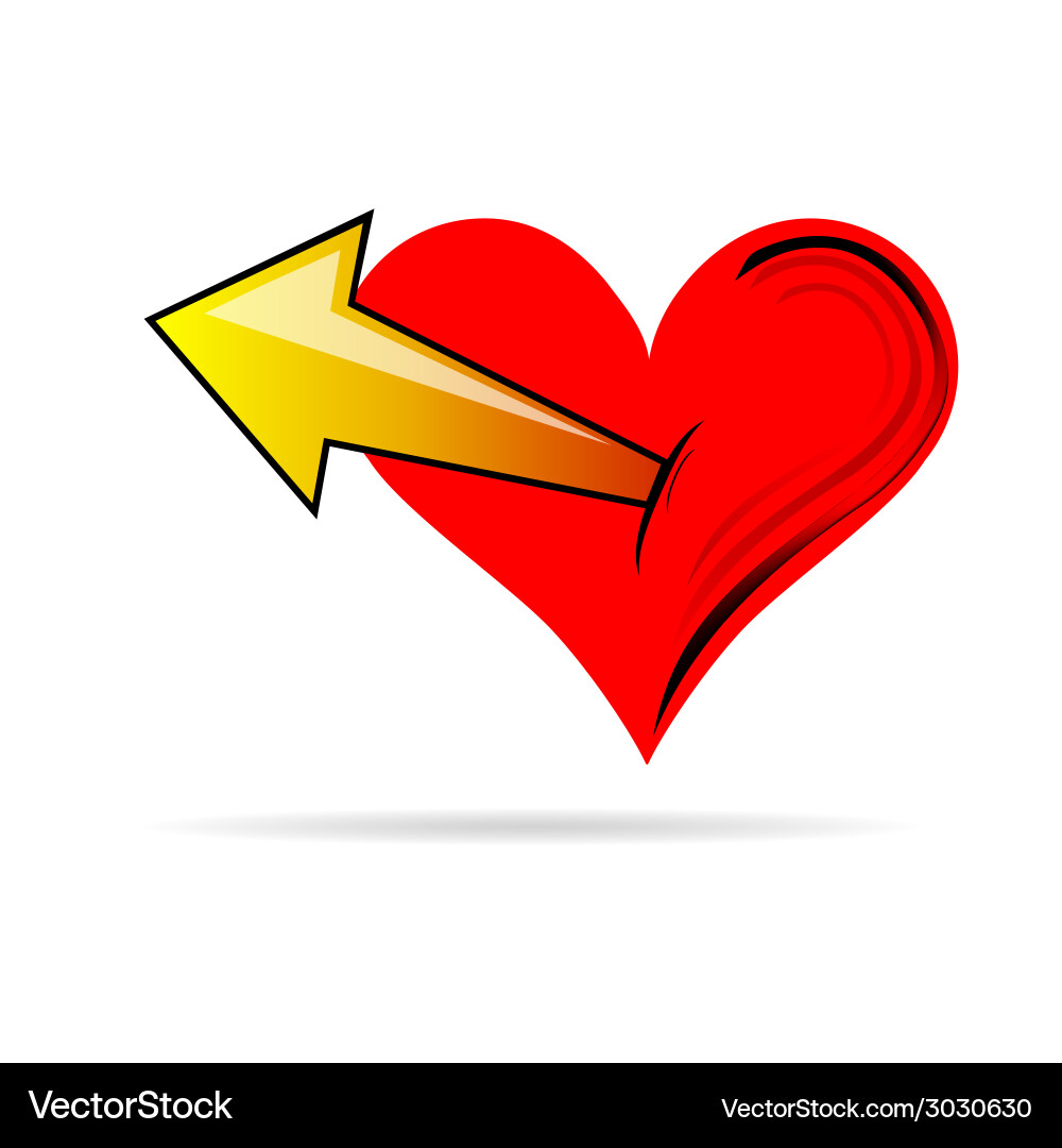 Heart in red color with arrows vector image