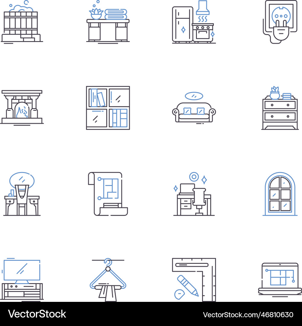 Information architecture line icons collection vector image