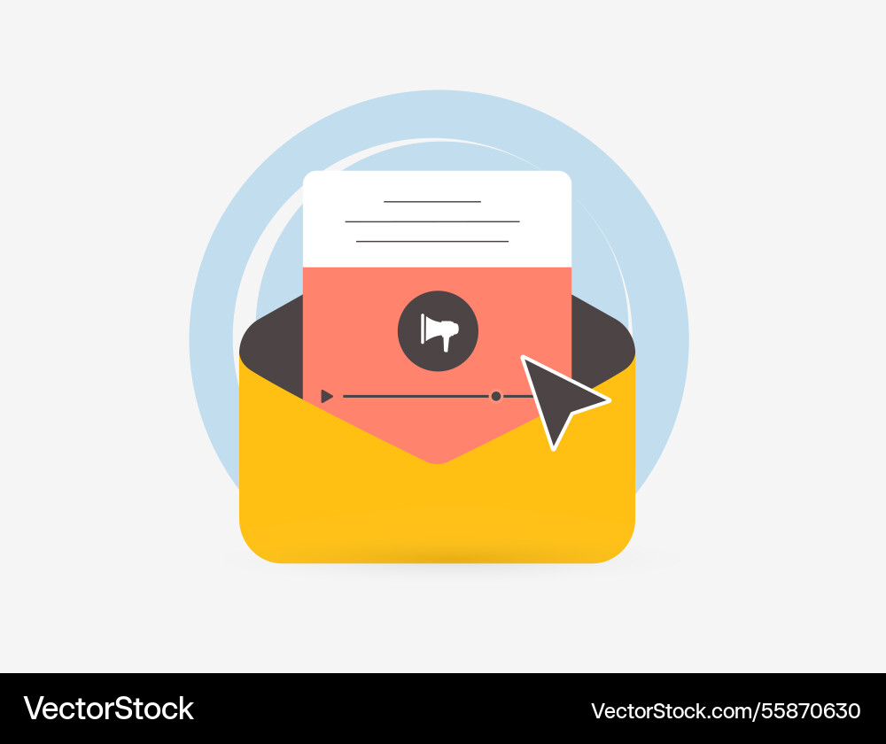 Interaktives E-Mail-Marketing mit spielbarem Video Interaktives E-Mail-Marketing mit spielbarem Video vektorbild
