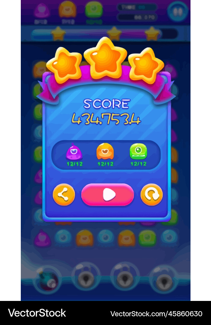 Level Button Game UI Pop-up Icons vector image