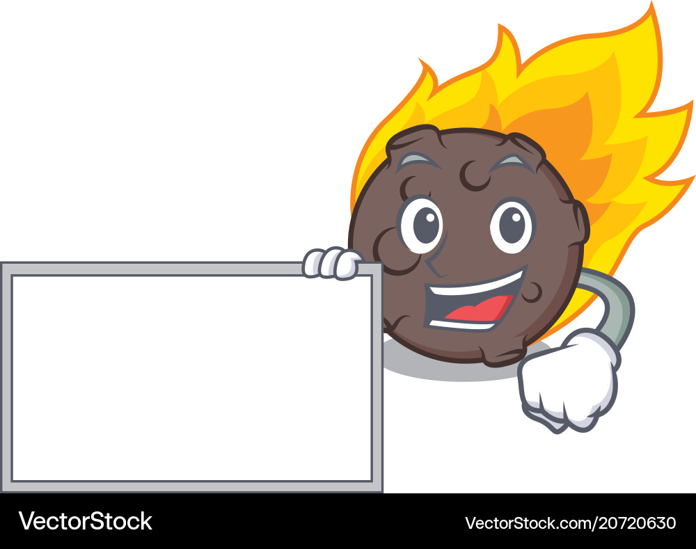 Meteorite Character with Board Vector Image