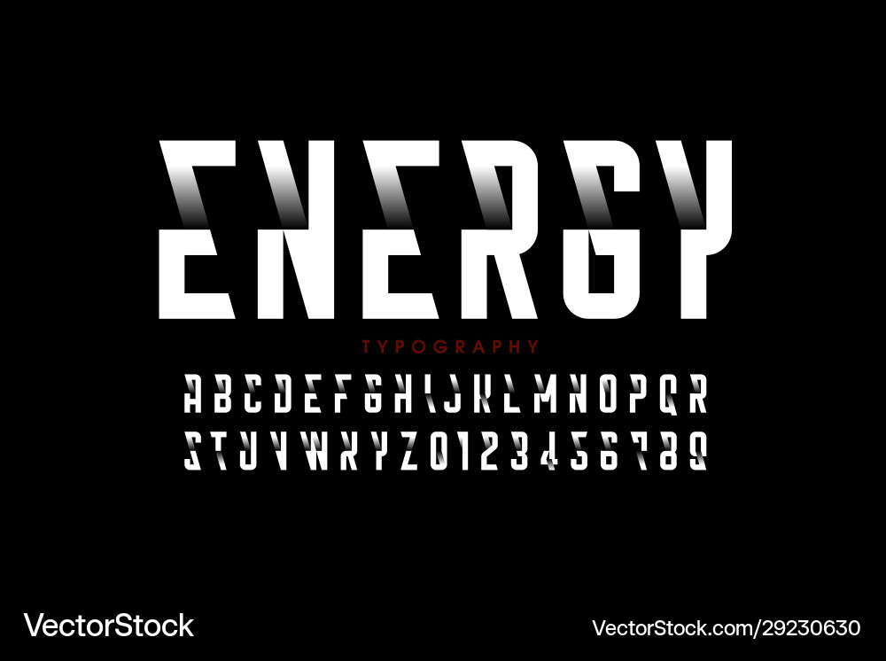 Modern style font alphabet letters and numbers Modern style font alphabet letters and numbers vector image