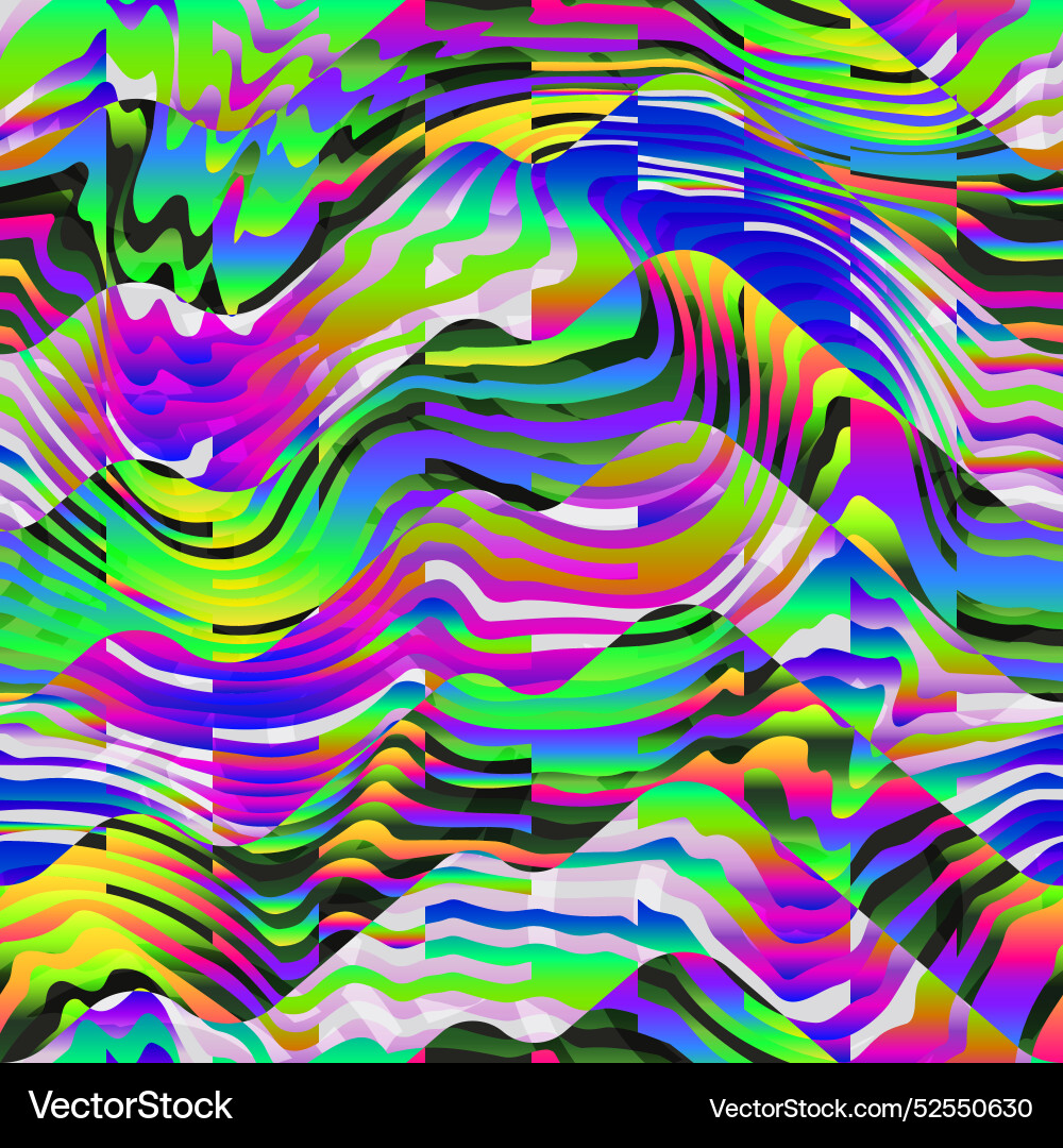 Psychedelic grid seamless pattern Psychedelic grid seamless pattern vector image