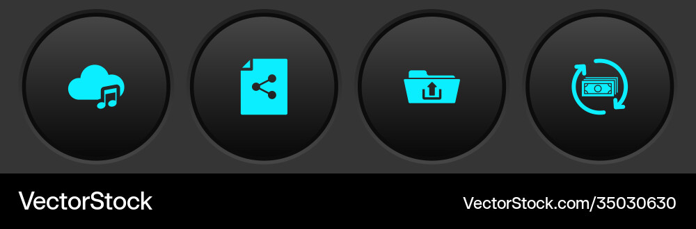 Set music streaming service share file folder Set music streaming service share file folder vector image