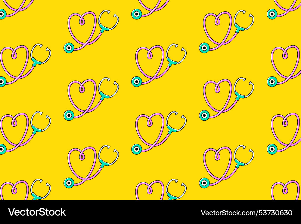 Stethoscope with love shape pattern background Stethoscope with love shape pattern background Vector Image