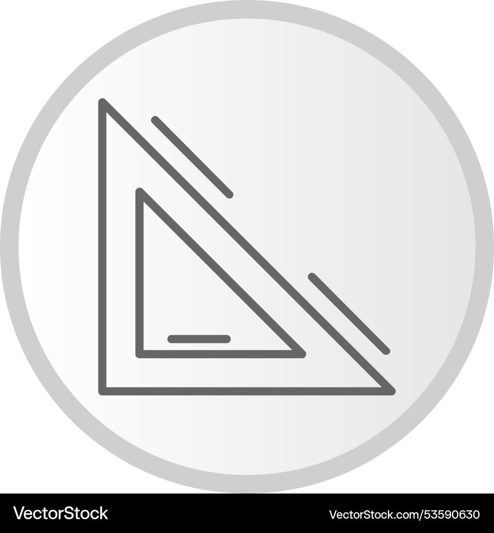 Triangular scale line circle grey icon Vector Image