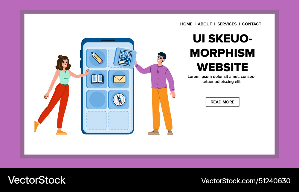 User ui skeuomorphism website Vector Image